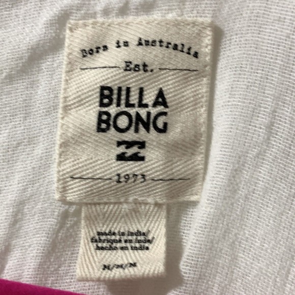 Billabong Tunic Hooded Lace Up Gauze Top Long Sleeve Cream Stripe Size M Medium - Picture 6 of 8